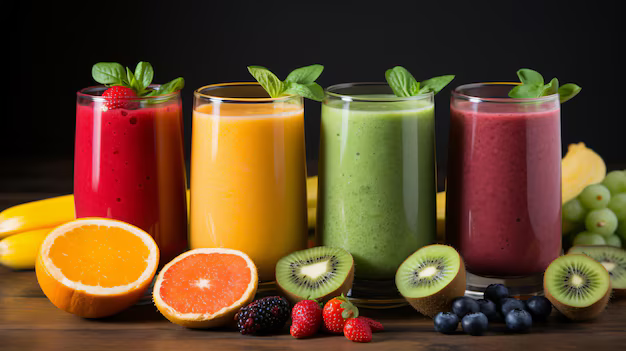 Smoothie Colorido de Frutas e Vegetais