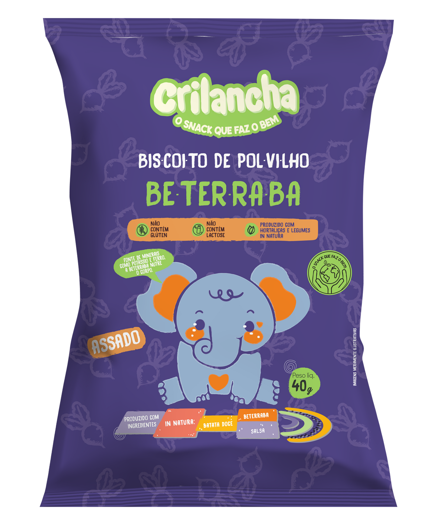 Biscoito de polvilho - Beterraba 40g